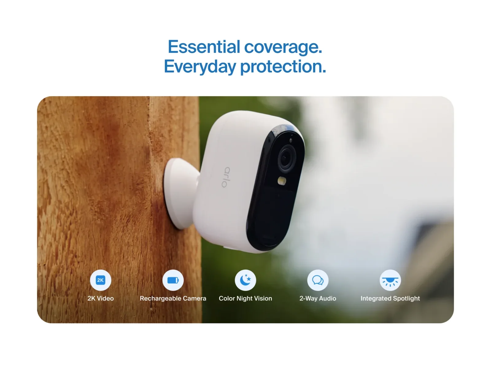 Arlo VMC3350 + VMB4540 Arlo Essential Outdoor Security Camera 2K (2nd Generation)