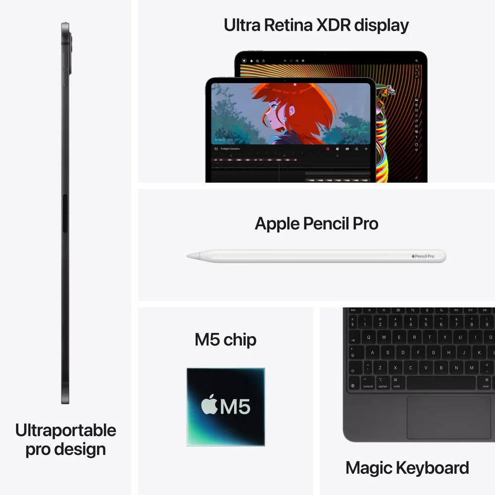 Apple IPAD PRO 13 WF CL 1TB SBLK-B&E 13-inch iPad Pro Wi‑Fi + Cellular 1TB with standard glass - Space Black view 4