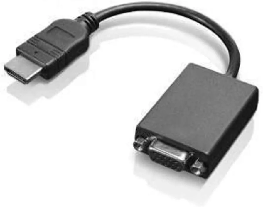 Lenovo HDMI VGA Adapter Lenovo HDMI/VGA Video Cable - Cable for Video Device, Projector - First End: 19-pin HDMI Type A Digital Audio/Video - Male - Second End: 15-pin HD-15 - Female