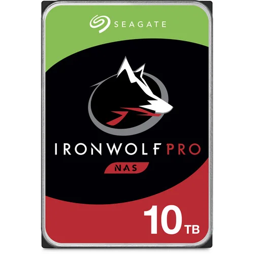 Seagate IRONWOLF PRO 10TB SATA 3.5IN 7200RPM NAS Seagate IronWolf Pro ST10000NT001 10 TB Hard Drive - 3.5" Internal - SATA (SATA/600) - Conventional Magnetic Recording (CMR) Method - Server, Workstation Device Supported - 7200rpm - 512e Format