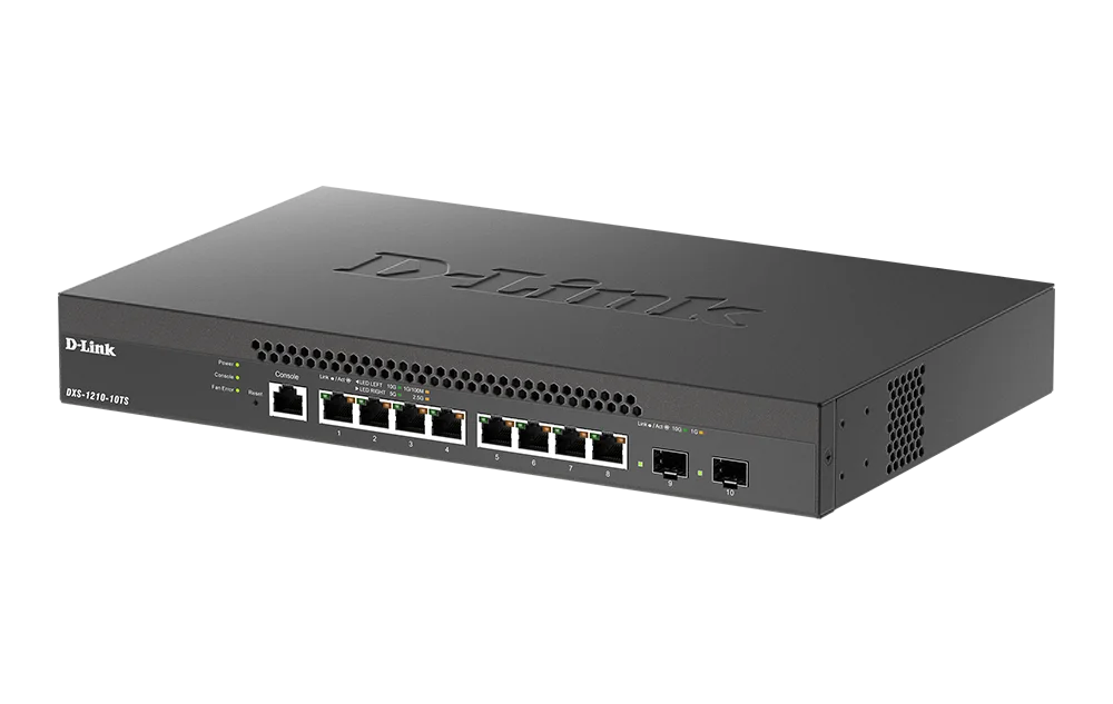 D-Link DXS-1210-10TS 10-Port 10-Gigabit Smart Managed Switch (8 x 10GBASE-T Ports + 2 x 10G SFP+ Uplink Ports) view 3
