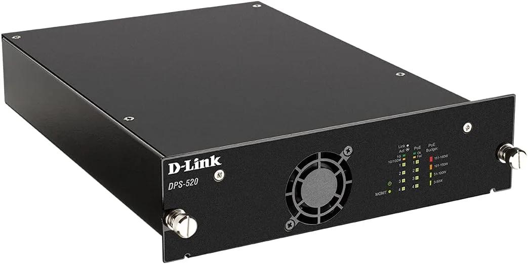 D-Link DPS-520 Redundant Power Supply via PoE LAN for DGS-1520 Non-PoE Series (180W Total Power Budget)