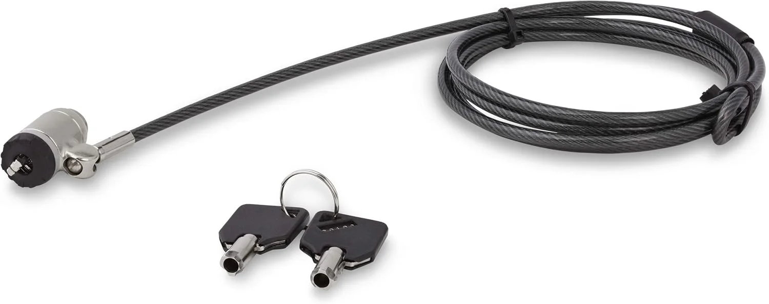 Startech.Com CABLE LOCK - KEYED - PUSH-TO-LOCK BUTTON StarTech.com Cable Lock For Notebook, Projector - TAA Compliant - 2.04 m Cable - Keyed Lock - Silver, Black - Zinc Alloy, Vinyl - For Notebook, Projector