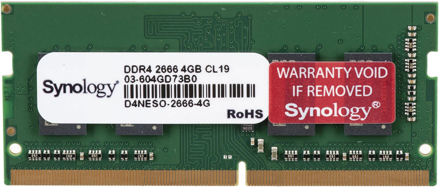 Synology RAM module for RS820+/ RS820RP+ Synology RAM Module - 4 GB DDR4 SDRAM - Non-ECC - SODIMM - 5 Year Warranty
