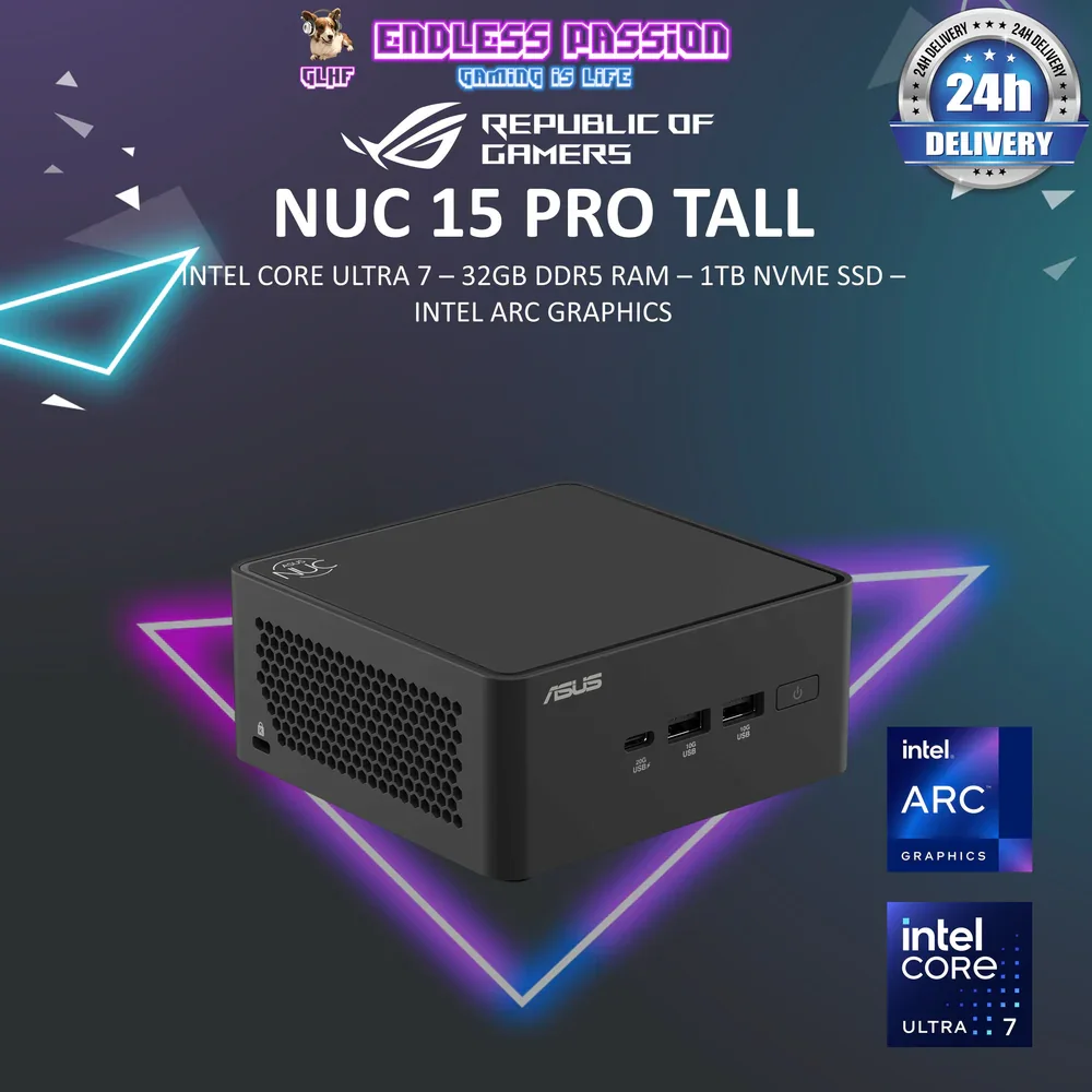 ASUS 90AS00K1-M001A0 ASUS NUC 15 PRO U7-255H INTEL ARC DDR5 16G (16*1) 1TB WIN 11 PRO