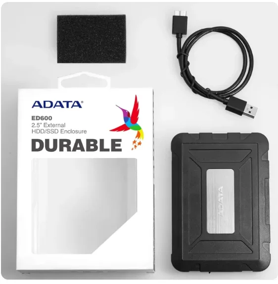 ADATA AED600-U31-CBK ED600 External Enclosure for 2.5" SSD/HDDUSB 3.2 Gen1 (USB 5Gbps)
