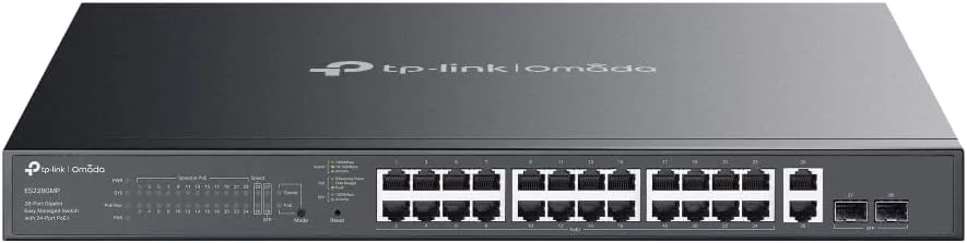 TP-Link Omada ES228GMP 28-Port Gigabit Easy Managed Switch with 24× PoE+ Ports
