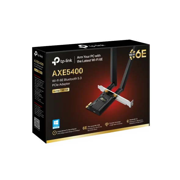 TP-Link Archer TXE72E (AXE5400) Tri-Band Wi-Fi 6E Bluetooth PCIe Adapter