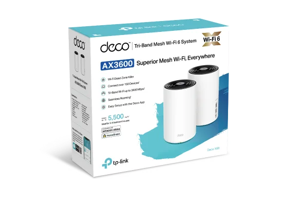 TP-Link Deco X68(2-pack) AX3600 Tri-Band Mesh Wi-Fi 6 System