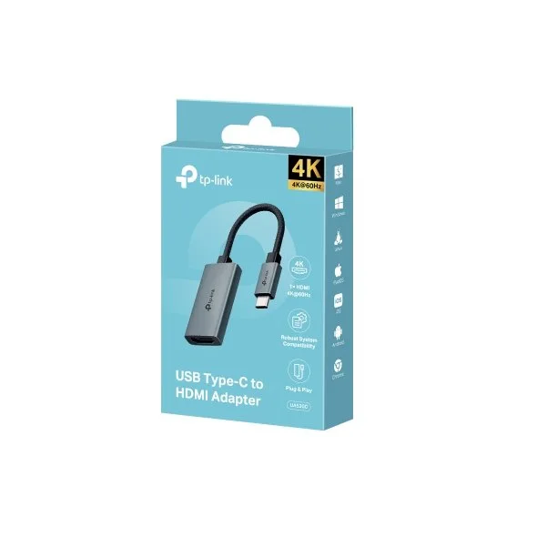 TP-Link UA520C USB-C to HDMI Adapter, 4K@60Hz, Braided Cable, Aluminum Alloy Case