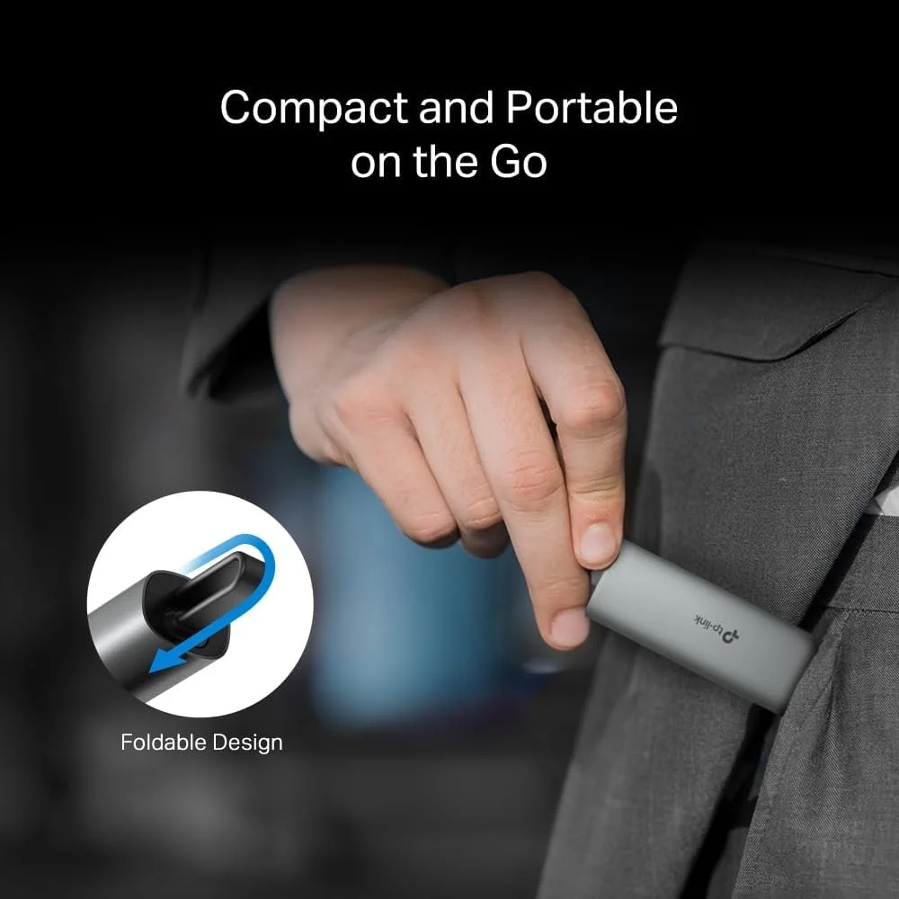 TP-Link UE302C 2.5 Gigabit USB-C Ethernet Adapter, Aluminum, Foldable Portable Design view 3