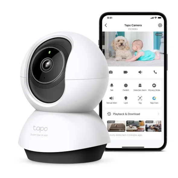 TP-Link Tapo TC74 3K Pan/Tilt AI Indoor/Outdoor Security Camera view 3
