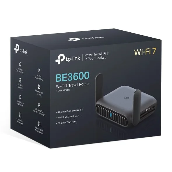 TP-Link TL-WR3602BE BE3600 Dual-Band Wi-Fi 7 Portable Travel Router