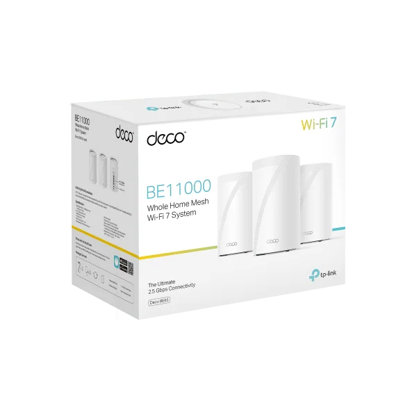 TP-Link Deco BE65 Pro(3-pack) BE11000 Tri-Band Whole Home Mesh WiFi 7 System