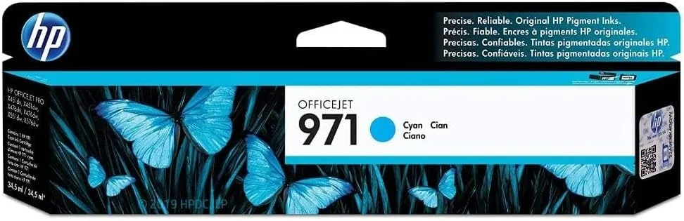 Hp 971 CYAN INK CART CN622AA HP 971 Original Inkjet Ink Cartridge - Cyan Pack - 2500 Pages