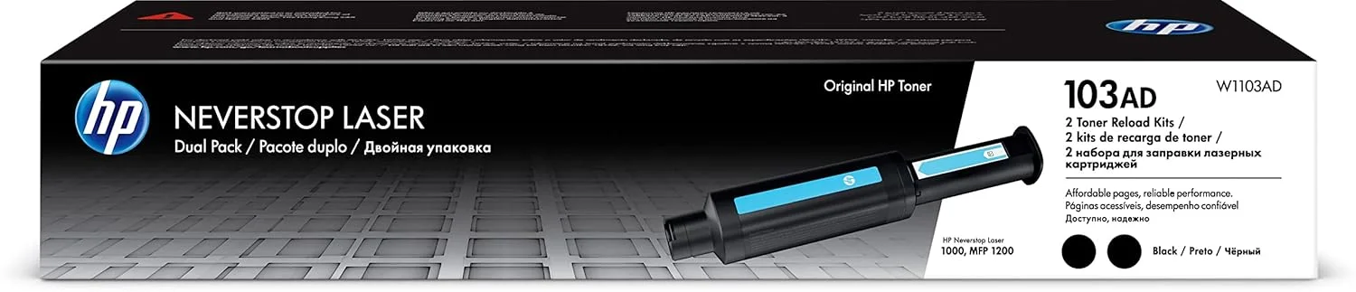 HP 103AD 2Pack Blk Toner Reload Kit HP 103AD Toner Refill Kit - Black - Laser - 2500 Pages - 2 / Pack