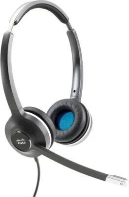 Cisco Headset 532 Wired Dual + USB Headset Ada Cisco 532 Wired Over-the-head Stereo Headset - Binaural - Supra-aural - 90 Ohm - 50 Hz to 18 kHz - Electret, Condenser, Uni-directional Microphone - Noise Canceling - USB