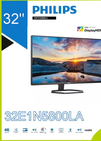 Philips PHI-32E1N5800LA PHILIPS MONITOR 31.5" 32E1N5800LA VA 4K UHD 75Hz VGA HDMI VESA SPK