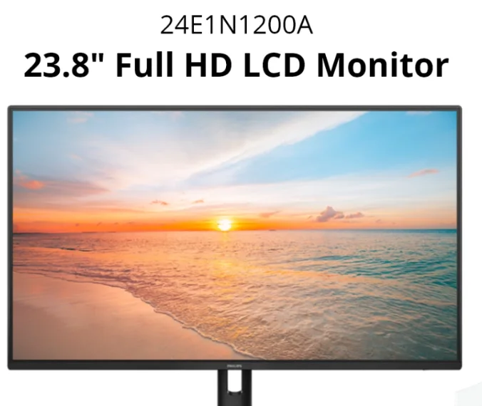Philips PHI-24E1N1200A PHILIPS MONITOR 23.8" 24E1N1200A IPS FHD LED 100HZ VGA HDMI DP VESA SPK