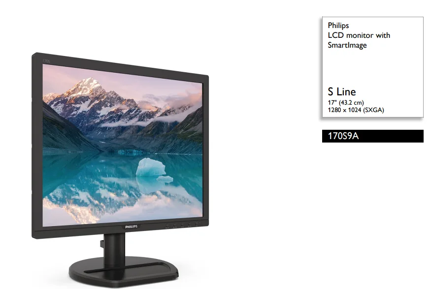 Philips PHI-170S9A PHILIPS MONITOR 17" 170S9A LED 5:4 SQUARE VGA DVI