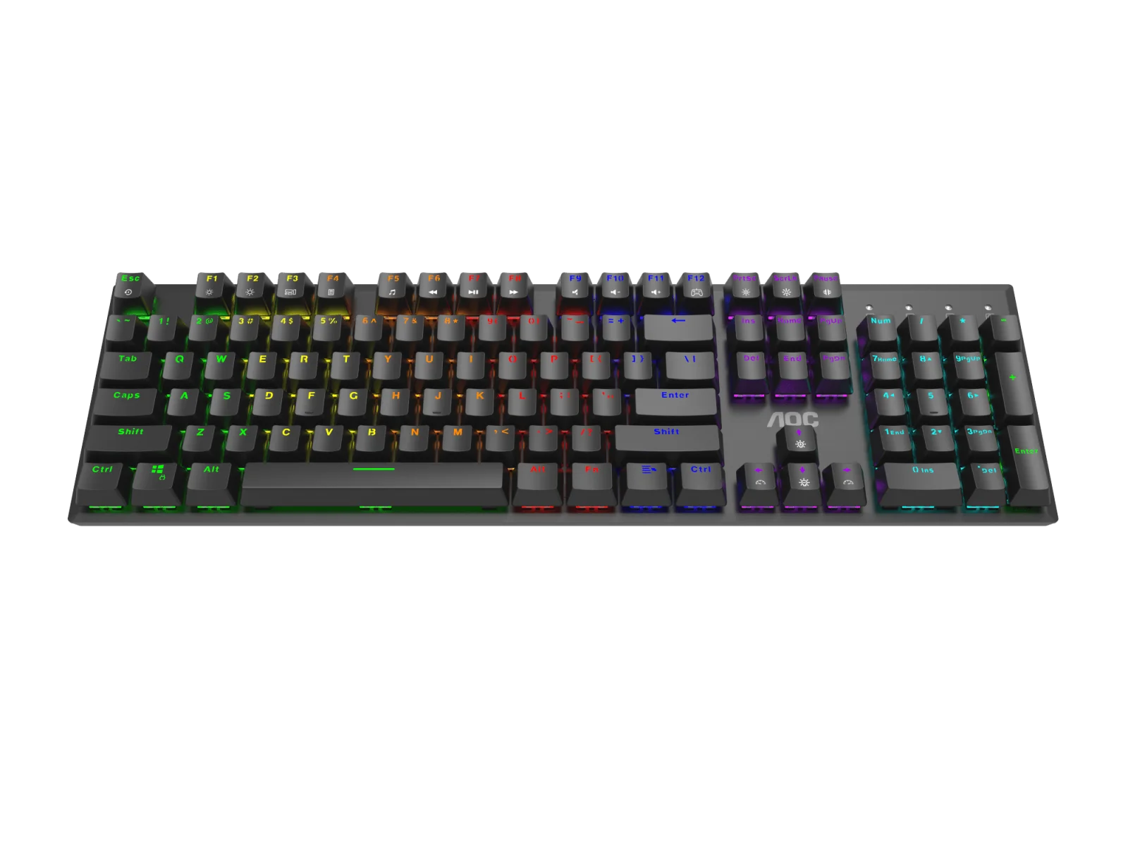 AOC PHI-GK480BR AOC GK480BR Red Mechanical Switch RGB Gaming Keyboard with Detachable Type-C & Spill Resistant & ABS D