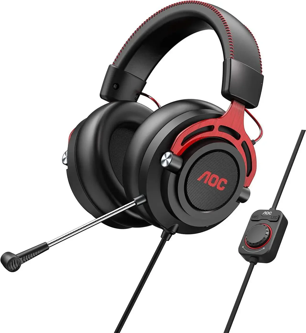 AOC PHI-GH300 AOC GH300 7.1 Virtual Surrond Stereo with Hi-Fi Audio USB Gaming Headset with RGB & Detachable Mic