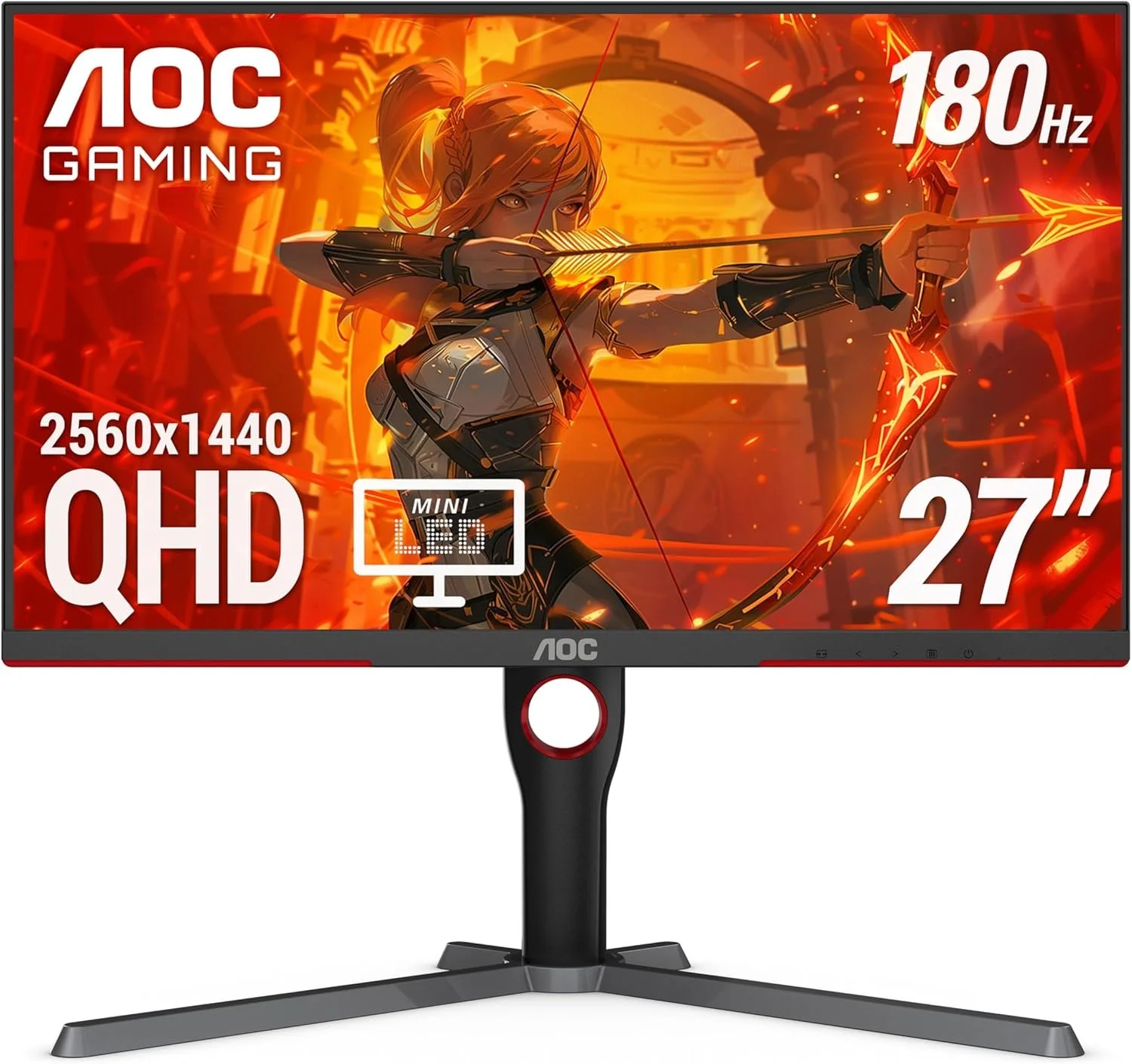 AOC PHI-Q27G40XMN AOC MONITOR 27" Q27G40XMN FAST VA QD-MINILED 1152 ZONES QHD 2K LED GAMING 180HZ HDMI 2.0 x 1 DP 1.4 x 1 HAS VESA
