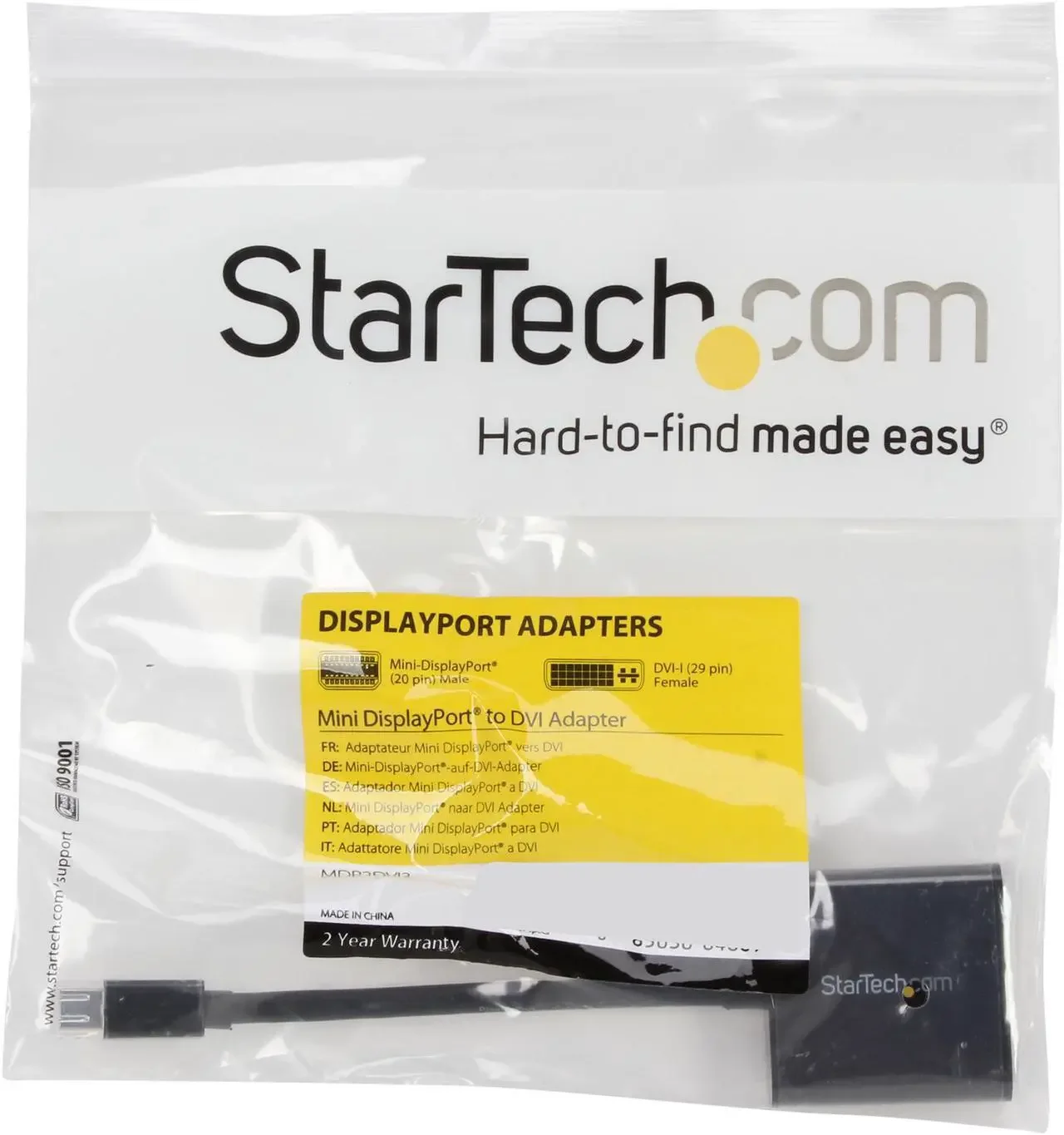 Startech.Com MINI DISPLAYPORT DP TO DVI VIDEO ADAPTE. StarTech.com Mini DisplayPort to DVI Adapter, Mini DP to DVI-D Single Link Converter, 1080p Video, Passive, mDP 1.2 to DVI Monitor/Display - 1 x 20-pin Mini DisplayPort Digital Audio/Video - Male - 1 x 29-pin DVI-I Digital Video - Female - 1920 x 1200 Supported - Black