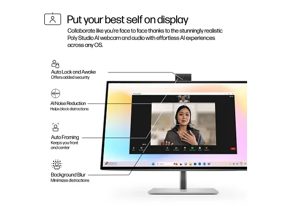 Hp S7 PRO 727PM 4K CONF MNTR HP 727pm 27" Class 4K UHD LCD Monitor - 68.6 cm (27") Viewable - 3840 x 2160 - VESA Mount Compatible view 2