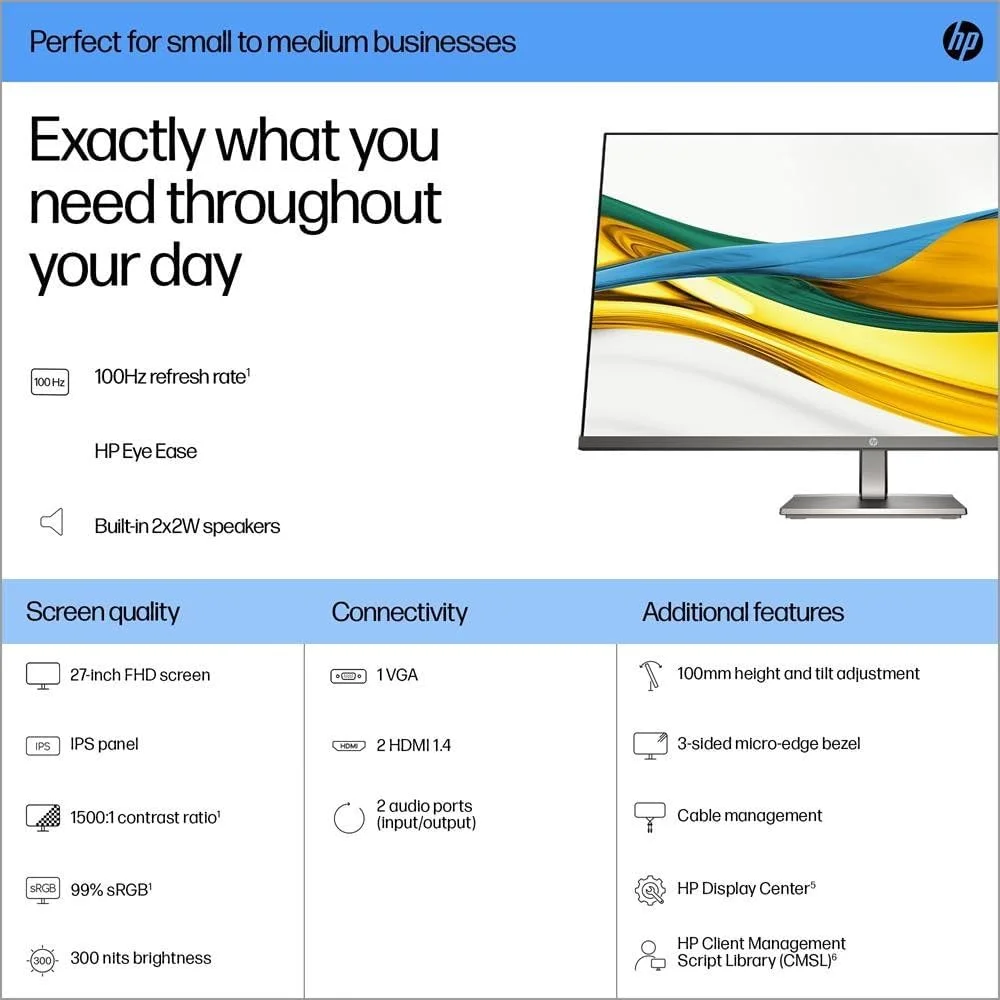 HP B11W6AT HP Series 5 27 inch FHD Monitor - 527days view 2