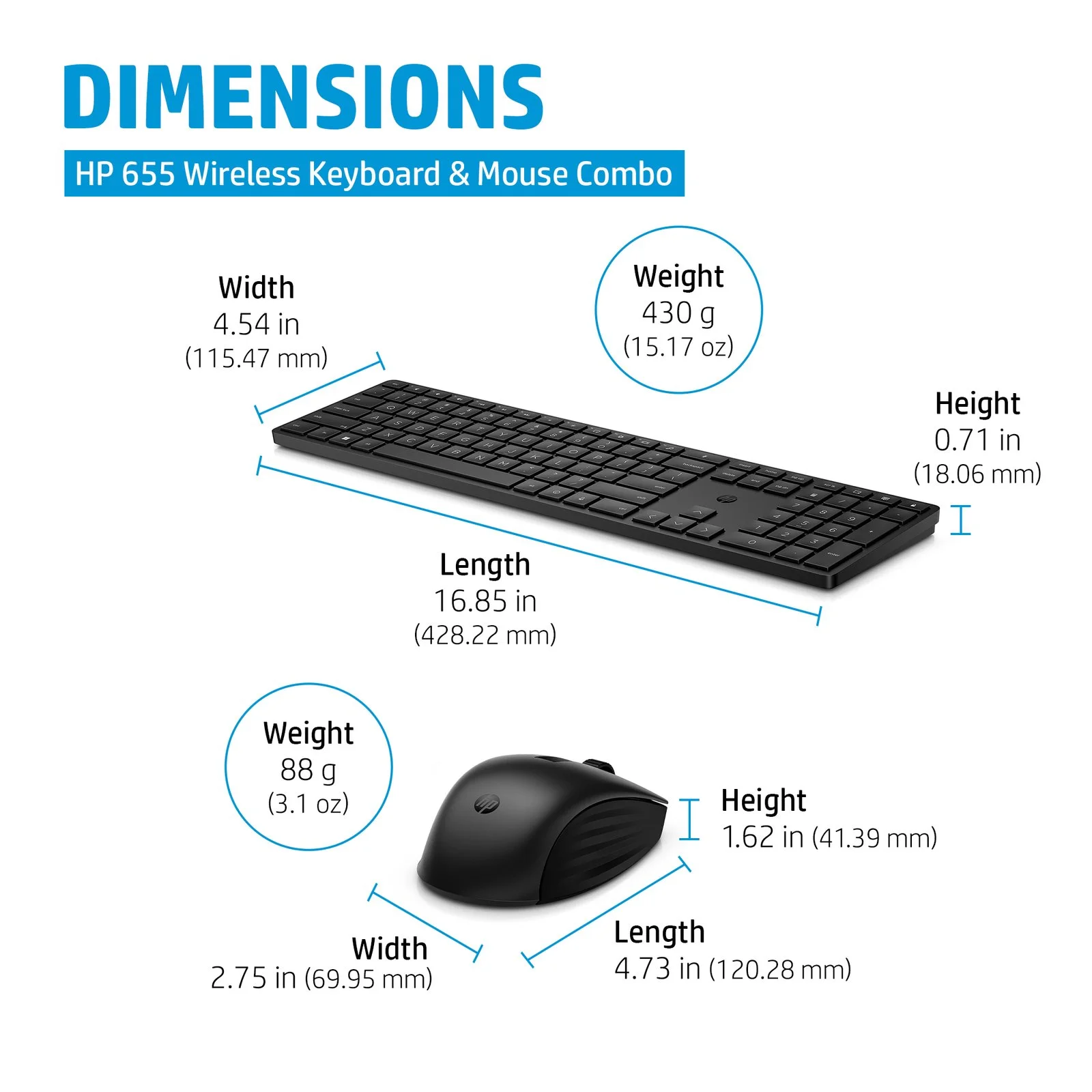 HP 4R009AA HP 655 Wireless Keyboard and Mouse Combo view 2