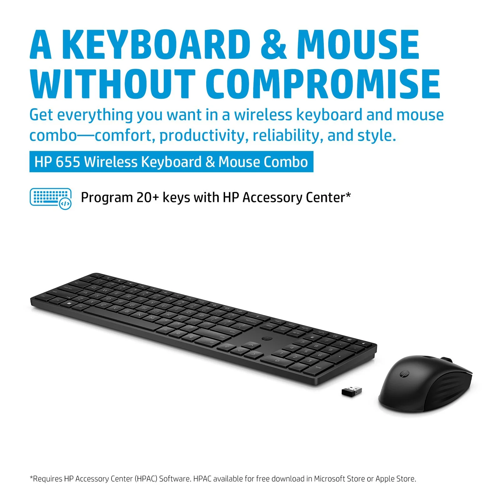 HP 4R009AA HP 655 Wireless Keyboard and Mouse Combo view 3