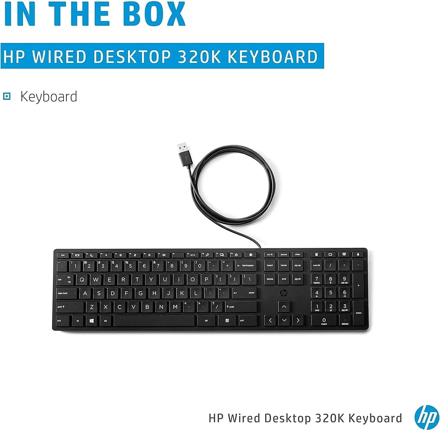 HP Wired Desktop 320K Keyboard view 4