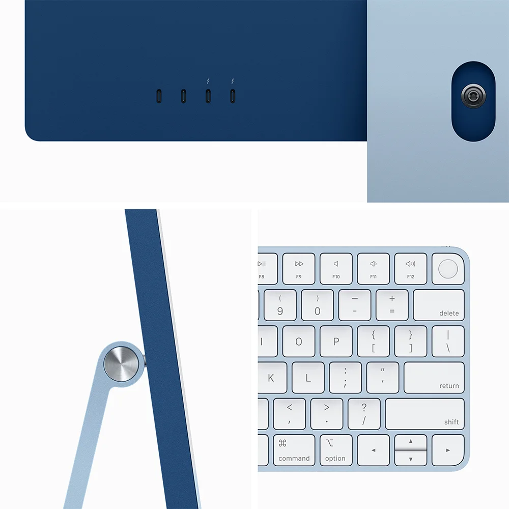 Apple MQRQ3ZP/A 24-inch iMac with Retina 4.5K display: Apple M3 chip with 8‑core CPU and 10‑core GPU, 256GB SSD - Blue view 3