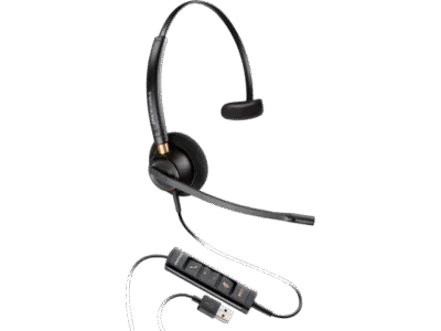 Hp Poly EP 515 -M Mono w/USB-A Headset Poly EncorePro 515 Wired Over-the-head, On-ear Mono Headset - Black - Monaural - Supra-aural - 208.5 cm Cable - Noise Cancelling, Omni-directional Microphone - Noise Canceling - USB Type A