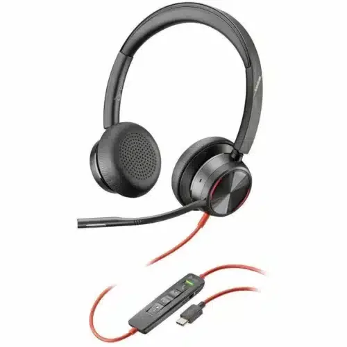 Hp Poly BW 8225 Stereo -M USB-C HS +USB-C/A Poly Blackwire 8225 Wired On-ear, Over-the-head Stereo Headset - Black - Microsoft Teams Certification - Binaural - Supra-aural - 32 Ohm - 20 Hz to 20 kHz - 216.4 cm Cable - Omni-directional, Noise Cancelling Microphone - Noise Canceling - USB Type C