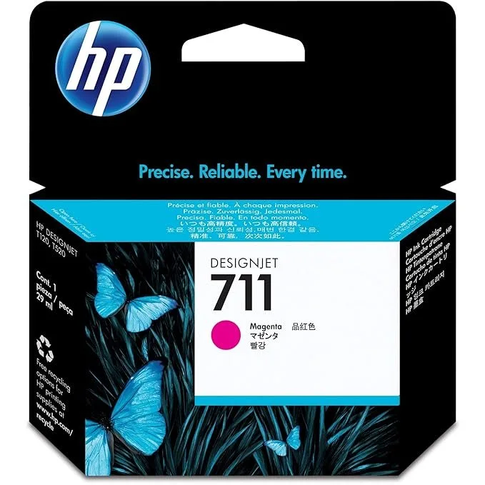 HP 711 29ml Magenta Ink Cartridge HP 711 (CZ131A) Original Inkjet Ink Cartridge - Single Pack - Magenta - 1 Each - 29 mL