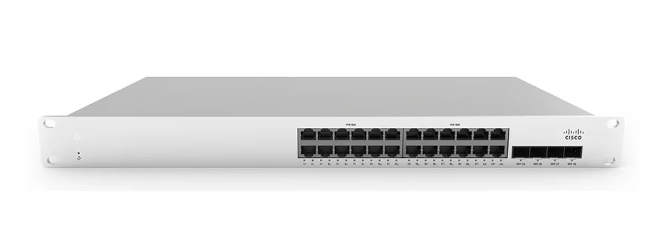 Cisco Meraki MS210-24P 1G L2 Cld-Mngd 24x GigE Meraki MS210 MS210-24P 24 Ports Manageable Ethernet Switch - 3 Layer Supported - Modular - 4 SFP Slots - Twisted Pair, Optical Fiber - 1U - Rack-mountable
