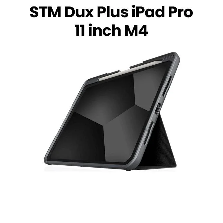 Stm DUX PLUS (IPAD PRO 11IN M4/M5) - BLK STM Goods Dux Plus Carrying Case (Folio) for 27.9 cm (11") Apple iPad Pro 11 (2024) Tablet - Black - Drop Resistant, Spill Resistant, Shock Resistant, Water Resistant Cover - Polyurethane, Thermoplastic Polyurethane (TPU), Polycarbonate Body - 256.5 mm Height x 194.8 mm Width x 16 mm Depth