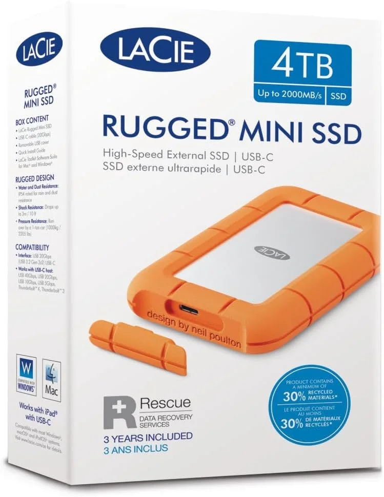 LaCie STMF4000400 RUGGED MINI SSD 4TB