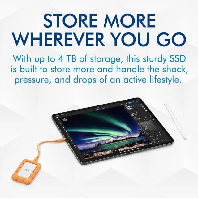 Seagate 2TB Rugged Mini SSD LaCie 2 TB Rugged Solid State Drive - 2.5" External - USB 3.1 (Gen 2) view 4