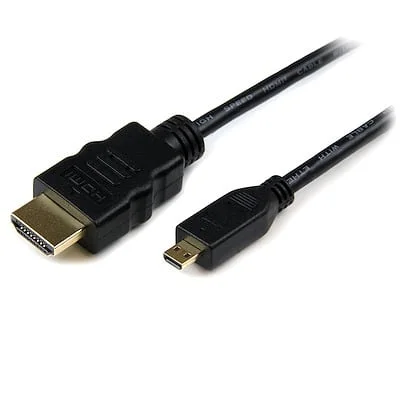 Startech.Com 2m High Speed HDMI to HDMI Micro Cable StarTech.com 2 m HDMI/Micro HDMI A/V Cable - 1 - Cable for Audio/Video Device, TV, Projector - First End: 1 x 19-pin HDMI Digital Audio/Video - Male - Second End: 1 x 19-pin Micro HDMI Type D Digital Audio/Video - Male - Supports up to4096 x 2160 - Shielding - 32 AWG - Black