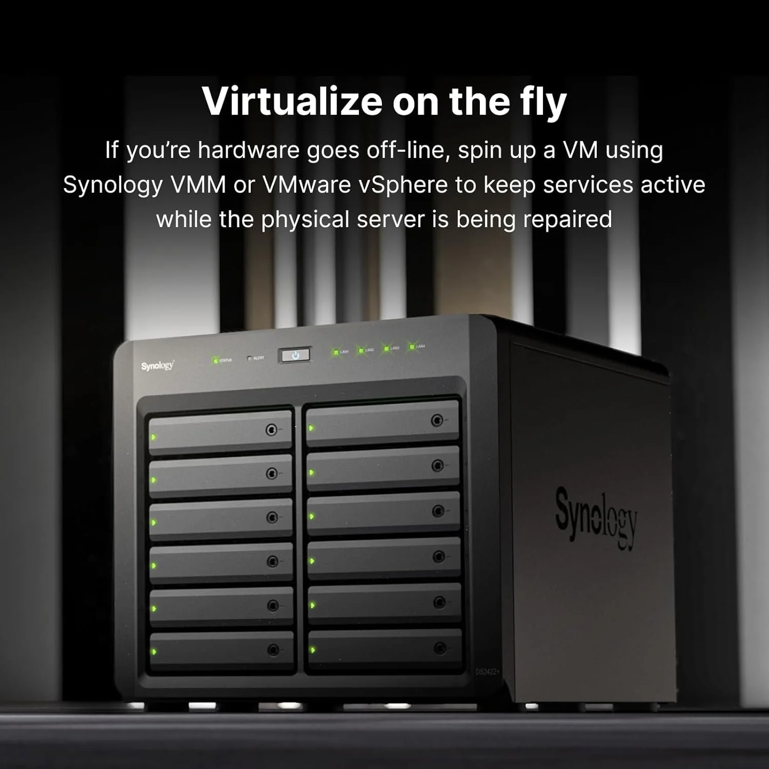 Synology 12-bay DiskStation AMD Ryzen V1500B quad Synology DiskStation DS2422+ 12 x Total Bays SAN/NAS Storage System Ryzen V1500B Quad-core (4 Core) 2.20 GHz - 4 GB RAM - DDR4 SDRAM Desktop - 0 x HDD Installed - Serial ATA Controller - RAID Supported - 0, 1, 5, 6, 10, Basic, Hybrid RAID, JBOD RAID Levels - 4 x RJ-45 - Gigabit Ethernet - DiskStation Manager - 3 Year Warranty