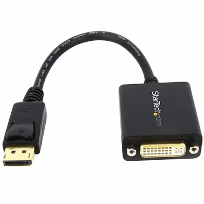 Startech.Com DISPLAYPORT TO DVI ADAPTER StarTech.com DisplayPort to DVI Adapter, DisplayPort to DVI-D Adapter/Video Converter 1080p, DP 1.2 to DVI Monitor, Latching DP Connector - 1 x 20-pin DisplayPort 1.2 Digital Audio/Video - Male - 1 x 29-pin DVI Digital Video - Female - Black