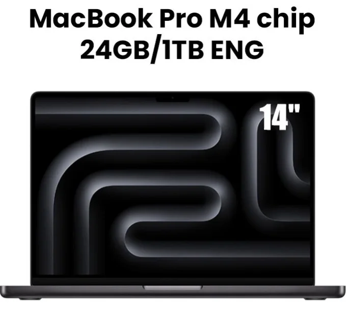 Apple MX2J3ZP/A MacBook Pro 14-inch (M4 Pro, 2025) – 24GB unified memory, 1TB SSD, Space Black