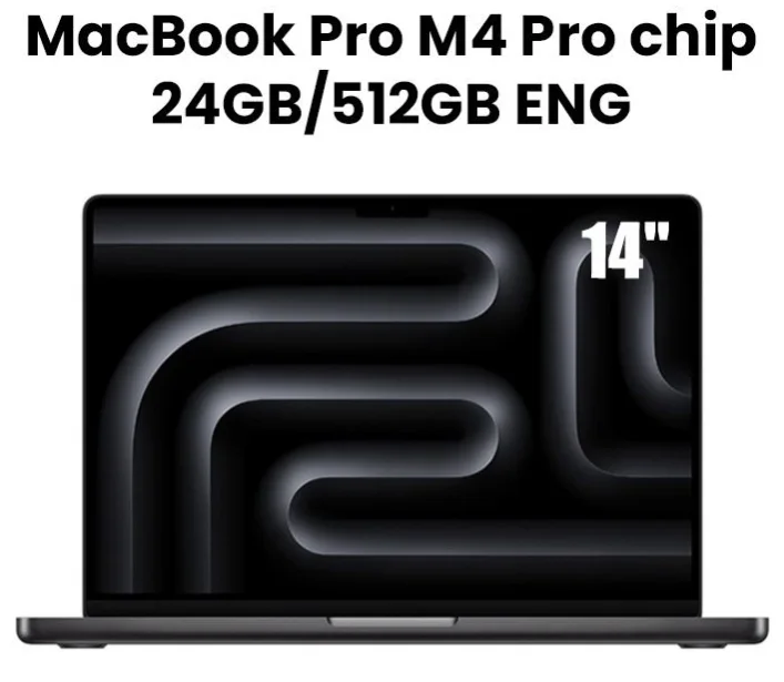 Apple MX2H3ZP/A MacBook Pro 14-inch (M4 Pro, 2025) – 24GB unified memory, 512GB SSD, Space Black
