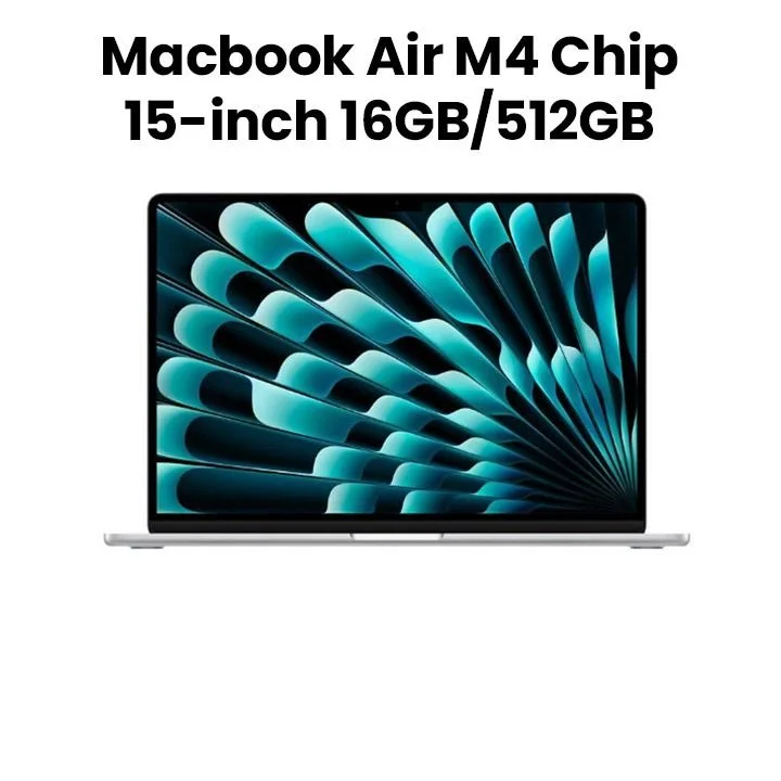Apple MC6J4ZP/A MacBook Air 15-inch (M4, 2025) – 24GB unified memory, 512GB SSD, Silver