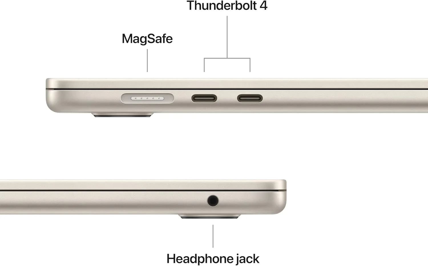Apple MW1J3ZP/A MacBook Air 15-inch (M4, 2025) – 16GB unified memory, 256GB SSD, Starlight view 3