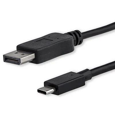 Startech.Com 6FT USB-C TO DP ADAPTER CABLE - 4K 60 HZ StarTech.com 6ft/1.8m USB C to DisplayPort 1.2 Cable 4K 60Hz - USB Type-C to DP Video Adapter Monitor Cable HBR2 - TB3 Compatible - Black - Cable for Audio/Video Device, Monitor, Notebook, MAC, Workstation, Projector, TV, MacBook Pro, iPad Pro - First End: 1 x 24-pin USB 3.1 (Gen 1) Type C - Male - Second End: 1 x 20-pin DisplayPort Digital Audio/Video - Male - 21.6 Gbit/s - Supports up to3840 x 2160 - Black