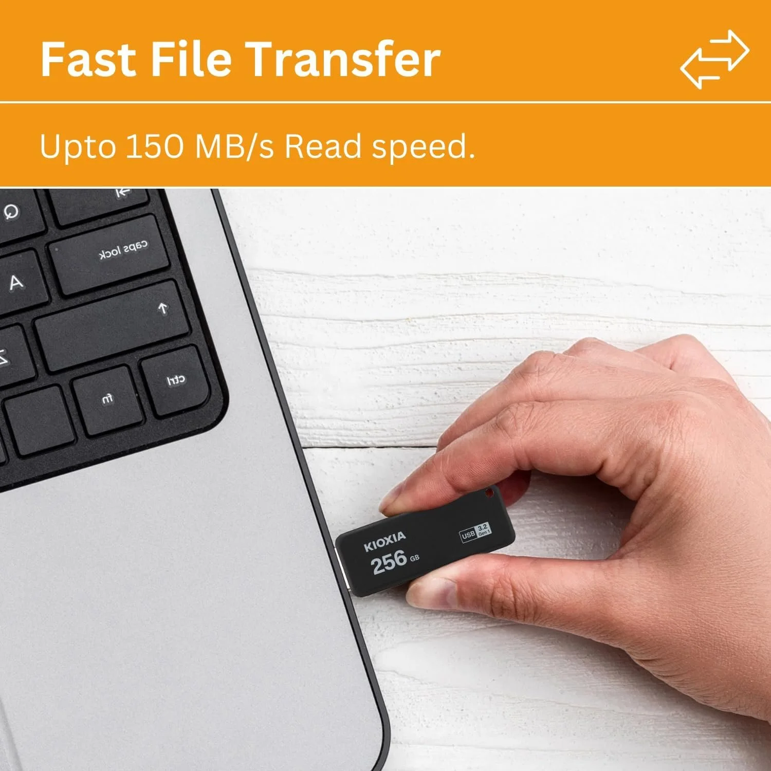 KIOXIA LU365K128GG4 TransMemory U365 USB3.2 Gen 1 R150 view 4